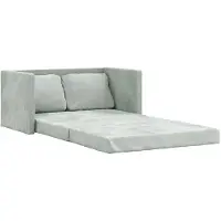 vidaXL 2-i-1 bäddsoffa ljusgrå 122x204x55 cm Sammet 353957