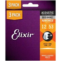 Elixir 16539 Nanoweb 12-53 3-Pack Gitarrsträngar