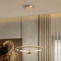 Schuller Valencia Pendellampa Orane, dimbar, Mässing / guld, Vardagsrum / matsal, Metall