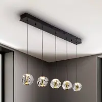 Schuller Valencia Pendellampa Zaria, dimbar, Svart, Vardagsrum / matsal, Syntetmaterial