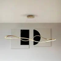 Schuller Valencia Pendellampa Lia, dimbar, Mässing / guld, Vardagsrum / matsal, Metall, Modern