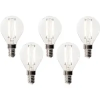 LUEDD Set med 5 E14 dimbara LED-lampor P45 klart glas 3W 350 lm 3000K