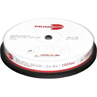 Primeon photo-on-disc - 10 x BD-R DL - 50 GB 8x - vit - yta utskrivbar med bläckstråleskrivare - spindel