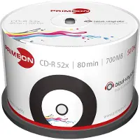 Primeon 2761107 CD-R 80 700 MB 50 st Spindel Vinyl, Skrivbar