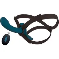 You2Toys - strap-on vibrator set - svart/blå