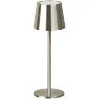 FH Lighting LED-bordslampa Roxi, nickelfärgad, metall, IP54, dimmer dimbar, Aluminium / grå / zink, Vardagsrum / matsal, Metall, Modern