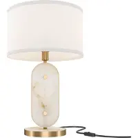 Maytoni Bordslampa Marmo, Vitt / opal, Hall, Sten, Bordslampa