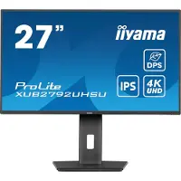 Iiyama ProLite XUB2792UHSU-B6 LED-skärm EEK F (A - G) 68.6 cm (27 tum) 3840 x 2160 pixel 16:9 4 ms HDMI, DisplayPort, Hörlurar (3.5 mm), USB-C, USB 3.1 IPS LED