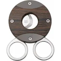 FOX Circle Cigar Cutter 744-ZW, Satin Sandvik 12C27, Ziricote Wood Titanium