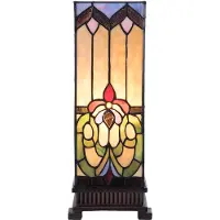 Clayre & Eef Tiffany bordslampa 5907, Multifärgad, Vardagsrum / matsal, Glas, Tiffany, Bordslampa