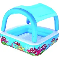 Bestway Lekpool med tak 140x140x114 cm blå 52192