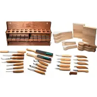 BeaverCraft Tools BeaverCraft S68 Täljkit med 28 knivar och Ställ