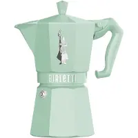 Bialetti Moka Exclusive, Mokabryggare, Grön, Gjuten aluminium, 6 koppar, Termoplast, 1 styck