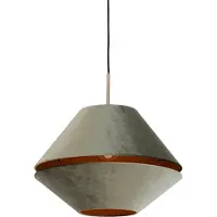 QAZQA Modern pendellampa brons med dubbel sammetsskärm grön - Combi 1