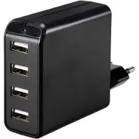 Voltcraft UC-4AXX001 USB-laddare 24 W 4x USB-A Svart Inomhus