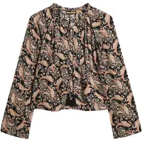Superdry för kvinnor. W6012101A Mångfärgad blus med tryck (L), Casual, Flerfärgad, Viskos, Lång ärm