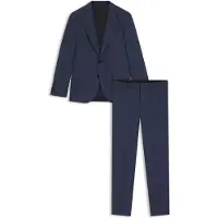 HUGO Slim-fit three-piece suit with sharkskin weave