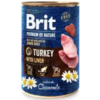 Brit Premium by Nature Junior kalkon och lever 6x400 g kalkon och lever naturligt valpfoder