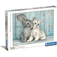 Clementoni High Quality Collection - Katt & Kanin - pussel - 500 delar