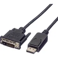 Roline DisplayPort Anslutningskabel DisplayPort-kontakt, DVI-D 24+1-polig Kontakt 1.00 m Svart 11.04.5613 Skärmad DisplayPort-kabel