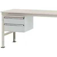 Manuflex ZB4514.7035 Infällbar hölje, användbar höjd 300 mm med 2 skjutbara fack. För bordsdjup 1200 mm