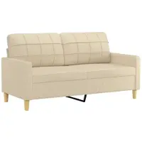 vidaXL 2-sitssoffa gräddvit 140 cm tyg