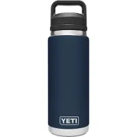 Yeti Rambler Bottle 26oz Chug Cap, Navy Blue, thermos bottle with drinking spout, 769 ml