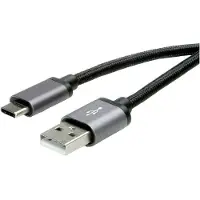 Roline USB-kabel USB 2.0 USB-A kontakt, USB-C-kontakt 1.80 m Svart Skärmad 11.02.9028