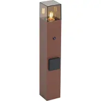 QAZQA Industriell utomhuspollare rostbrun med rökglas 50 cm med skymningssensor - Danmark