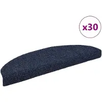 vidaXL Trappmattor självhäftande 30 st 65x21x4 cm blå halvrunda stora