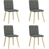 vidaXL Matstolar 4 st mörkgrå tyg