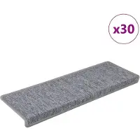 vidaXL Trappmattor 30 st 65x21x4 cm ljusgrå rektangulär kant
