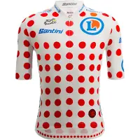 Santini Tour De France Official Polka Dot 2025 Korta ärmar Cykeltröja