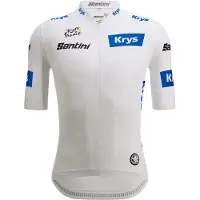 Santini Tour De France Official White 2025 Korta ärmar Cykeltröja