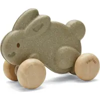 PlanToys Kanin m. Hjul - Trä - Grå - - One Size - Leksaker