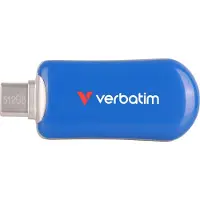 Verbatim 30235, 512 GB, USB Type-C, 3.2 Gen 1 (3.1 Gen 1), 100 MB/s, Capless, Blå