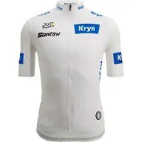 Santini Tour De France White 2025 Korta ärmar Cykeltröja