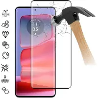 Mtp Products Motorola Edge 50 Pro/50 Ultra/50 Fusion Heltäckande Härdat Glas Skärmskydd - 9H - Svart Kant