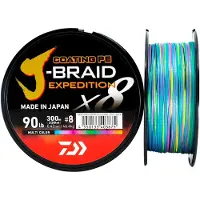 Daiwa J-Braid Expedition X8 Multicolor 300 m flätlina 0,20 mm
