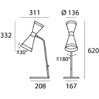 Stilnovo Design bordslampa Megafono, Creme / bärnsten, Vardagsrum / matsal, Metall, Design, Bordslampa
