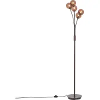 QAZQA Design Golvlampa Brons med Bronsglas 5-ljus - Aten