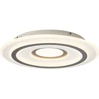 QAZQA Design taklampa vit med mörkgrå rund inkl. LED dimbar - Taylor