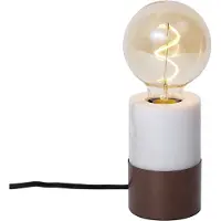 QAZQA Modern bordslampa brons med vit marmor - Marissa