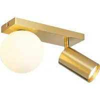 QAZQA Modern taklampa mässing 2-lampor lutbar - Lesly