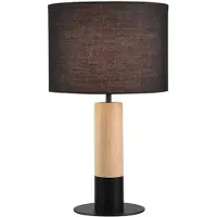 VIOKEF Bordslampa Carroll, Svart, Vardagsrum / matsal, Textil / tyger / siden, Bordslampa
