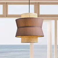 VIOKEF Hänglampa Rika, dimbar, Aluminium / grå / zink, Vardagsrum / matsal, Textil / tyger / siden, Pendellampa