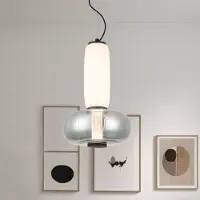 VIOKEF Glas pendellampa Avery, Aluminium / grå / zink, Vardagsrum / matsal, Glas, Modern, Pendellampa