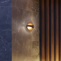 VIOKEF LED utomhus vägglampa Mayorka, Brun / rost, Aluminium / grå / zink, Modern, LED-vägglampa utomhus