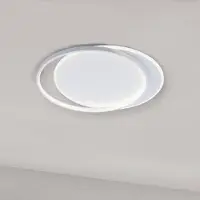 VIOKEF LED taklampa Evelyn, Vitt / opal, Vardagsrum / matsal, Aluminium / grå / zink, Modern, LED-taklampa