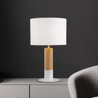 VIOKEF Bordslampa Carroll, Vitt / opal, Vardagsrum / matsal, Textil / tyger / siden, Bordslampa